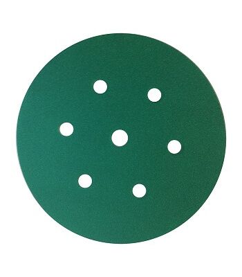 52018 Sunmight Шлифовальный круг FILM 150мм на липучке, 7 отв, зелёный, P 600