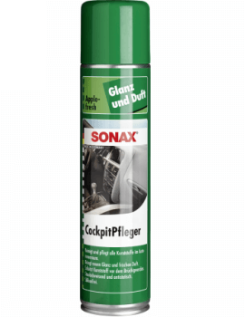 344300 SONAX Очиститель - полироль для пластика аэрозоль "Глянцевый эффект Яблоко" 0,4 л