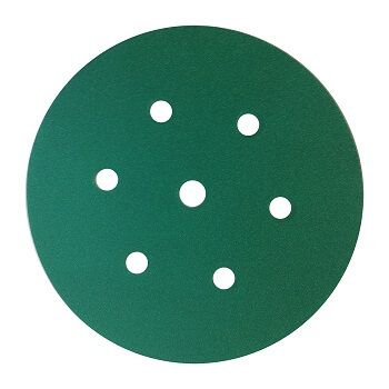 52016 Sunmight Шлифовальный круг FILM 150мм на липучке, 7 отв, зелёный, P 400